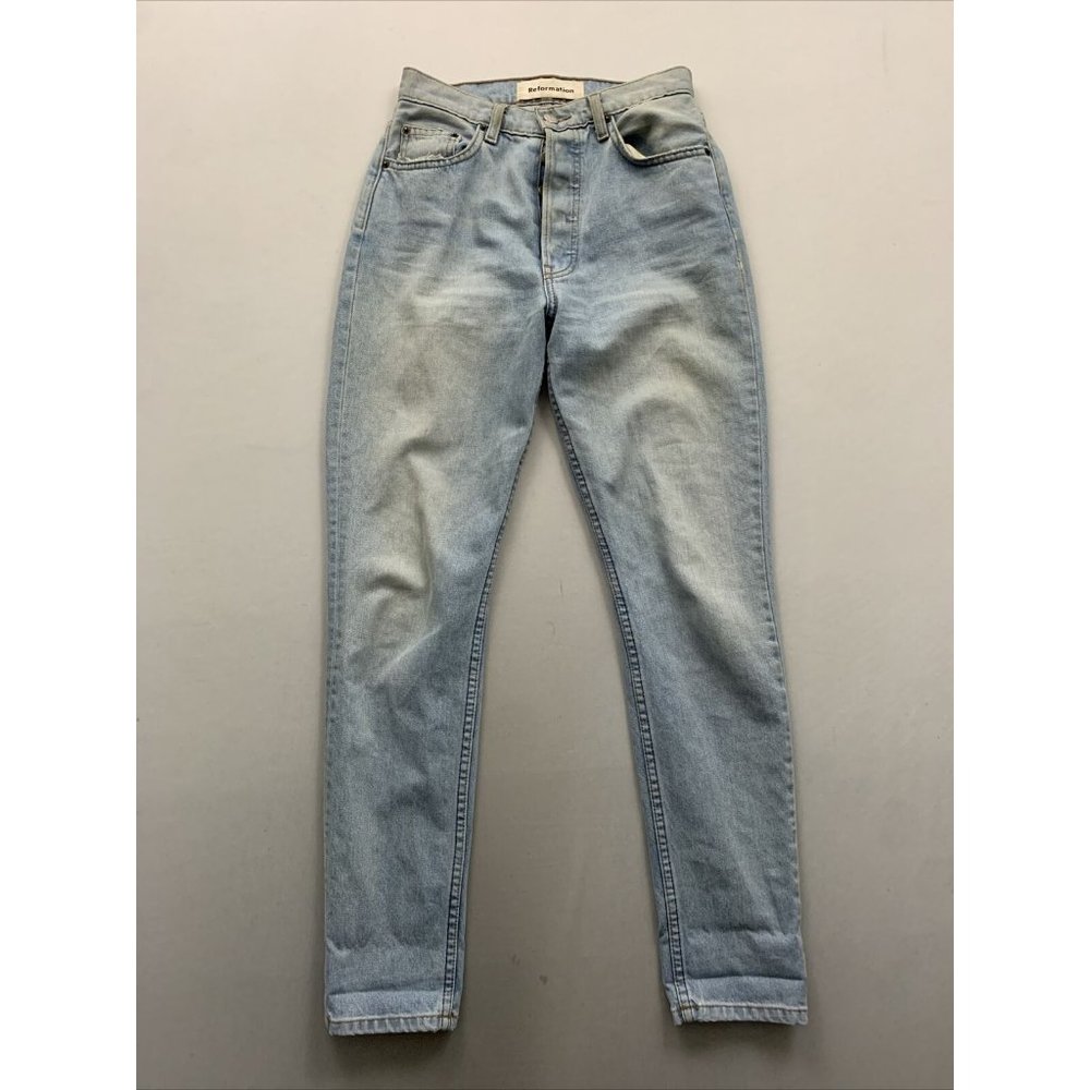 Reformation Women's Blue Melissa High Rise Skinny Fit Jeans Size 24